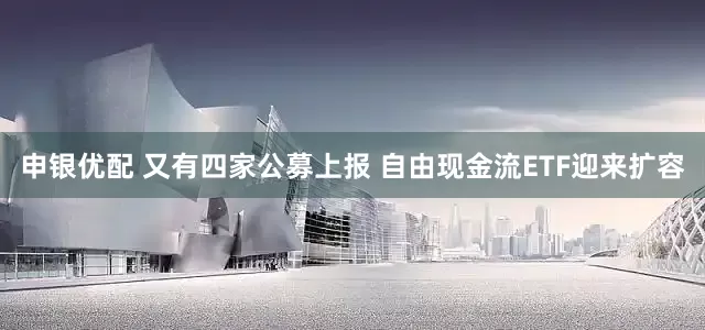 申银优配 又有四家公募上报 自由现金流ETF迎来扩容
